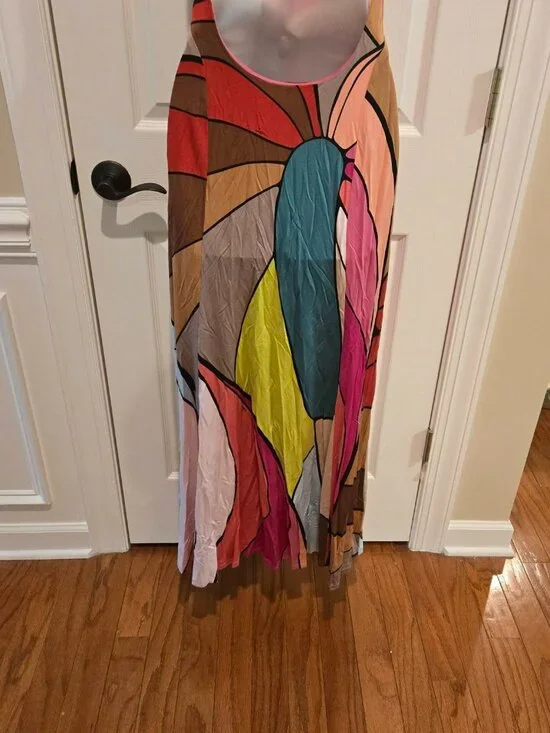 Issa London Silk Rainbow Halter Sleeveless Maxi Dress Size 10 - Picture 5 of 13